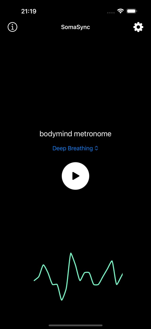 SelfSense bodymind metronome with Deep Breathing mode and fractal waveform