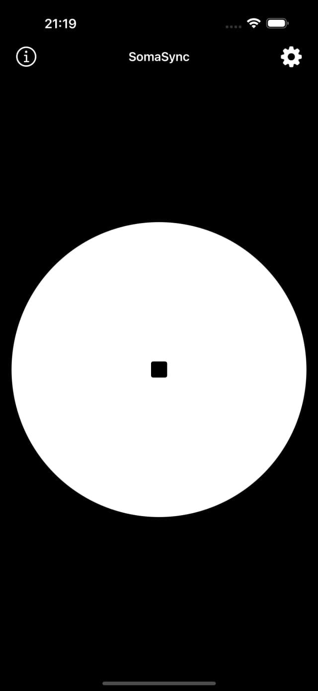 SelfSense meditation interface with focus circle